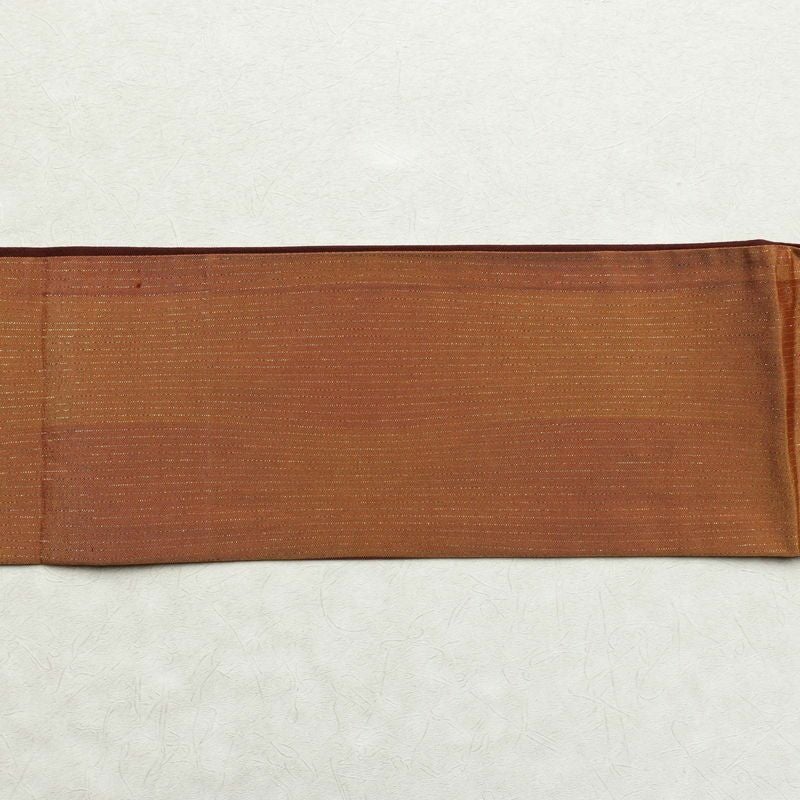 袋帯 全通柄 正絹 縞柄・線柄 金通し 黄・黄土色_画像14