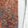 小紋 美品 縮緬 しつけ糸付き ポリエステル 花柄 袷仕立て 身丈164cm 裄丈66.5cm 茶_画像16