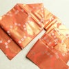 名古屋帯 全通柄 落款入り 正絹 亀甲柄 花柄 名古屋仕立て 橙_画像15