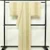 紬 しつけ糸付き 正絹 縞柄・線柄 袷仕立て 身丈161cm 裄丈68.5cm ベージュ_画像2