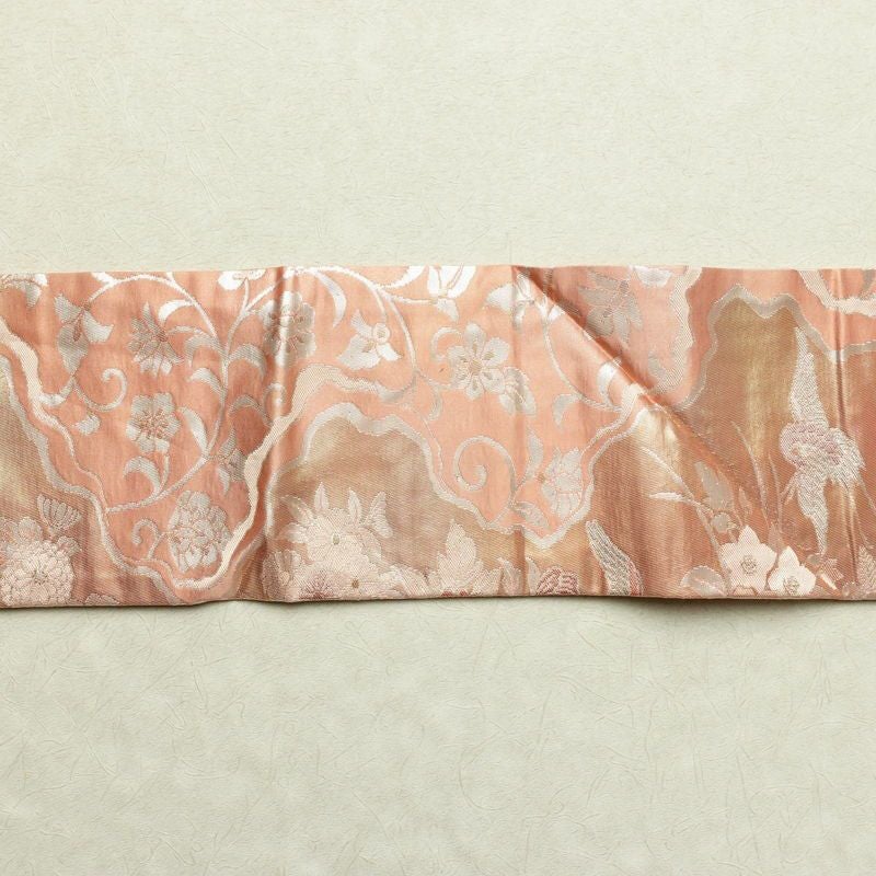 名古屋帯 六通柄 正絹 古典柄 名古屋仕立て 箔 ピンク_画像14