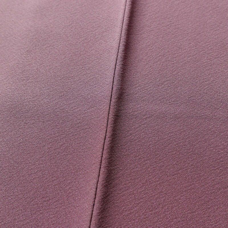 色無地 縮緬 一つ紋付き 正絹 無地 袷仕立て 身丈154.5cm 裄丈65cm 紫・藤色_画像8