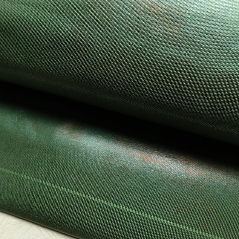 名古屋帯 六通柄 正絹 その他の柄 名古屋仕立て 箔 緑・うぐいす色_画像4