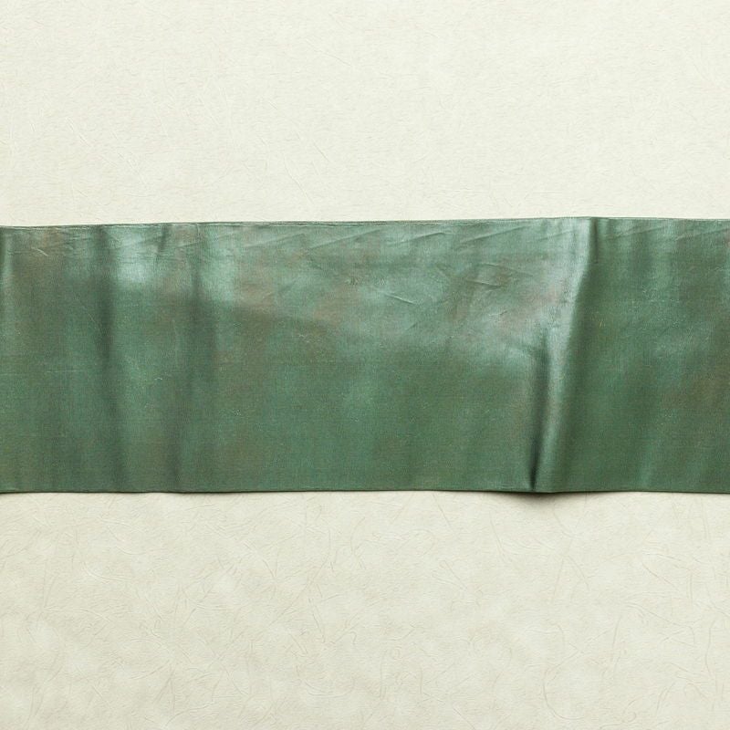 名古屋帯 六通柄 正絹 その他の柄 名古屋仕立て 箔 緑・うぐいす色_画像13