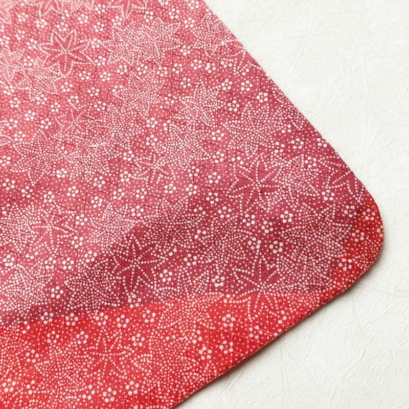 小紋 正絹 木の葉・植物柄 袷仕立て 身丈158cm 裄丈64.5cm 金彩 紅葉 赤・朱_画像13