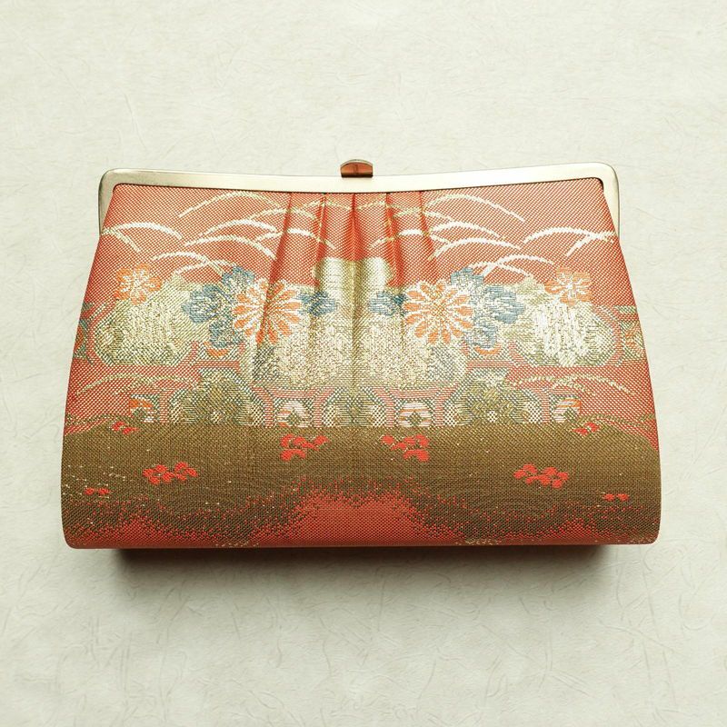 草履バッグセット 抱え 手提げ 2way セット品 フォーマル用 古典柄 橙_画像2