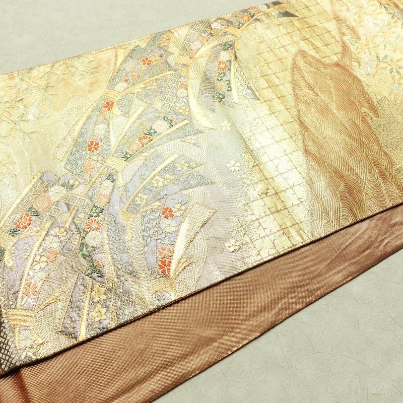 袋帯 六通柄 フォーマル用 正絹 古典柄 金・銀_画像11