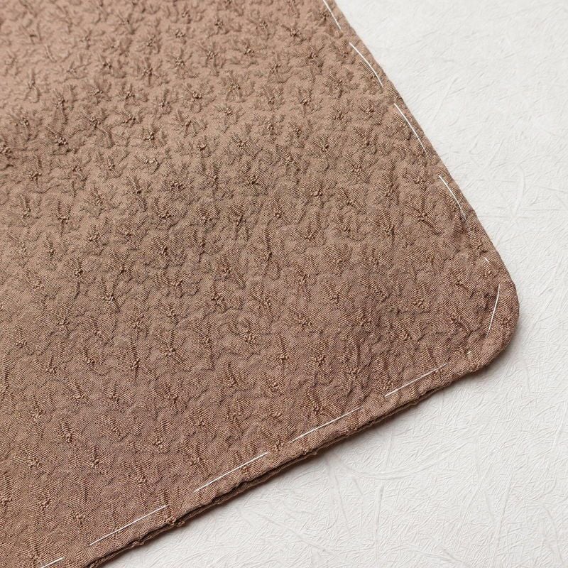 色無地 正絹 ふくれ織 無地 袷仕立て 身丈160.5cm 裄丈64cm 一部しつけ糸付き 茶_画像14