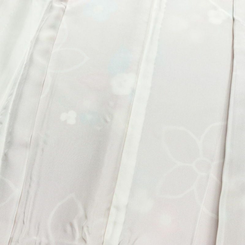 小紋 良品 正絹 花柄 袷仕立て 身丈164cm 裄丈67cm 一部しつけ糸付き 金彩 ピンク_画像15