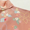 小紋 良品 正絹 花柄 袷仕立て 身丈164cm 裄丈67cm 一部しつけ糸付き 金彩 ピンク_画像18