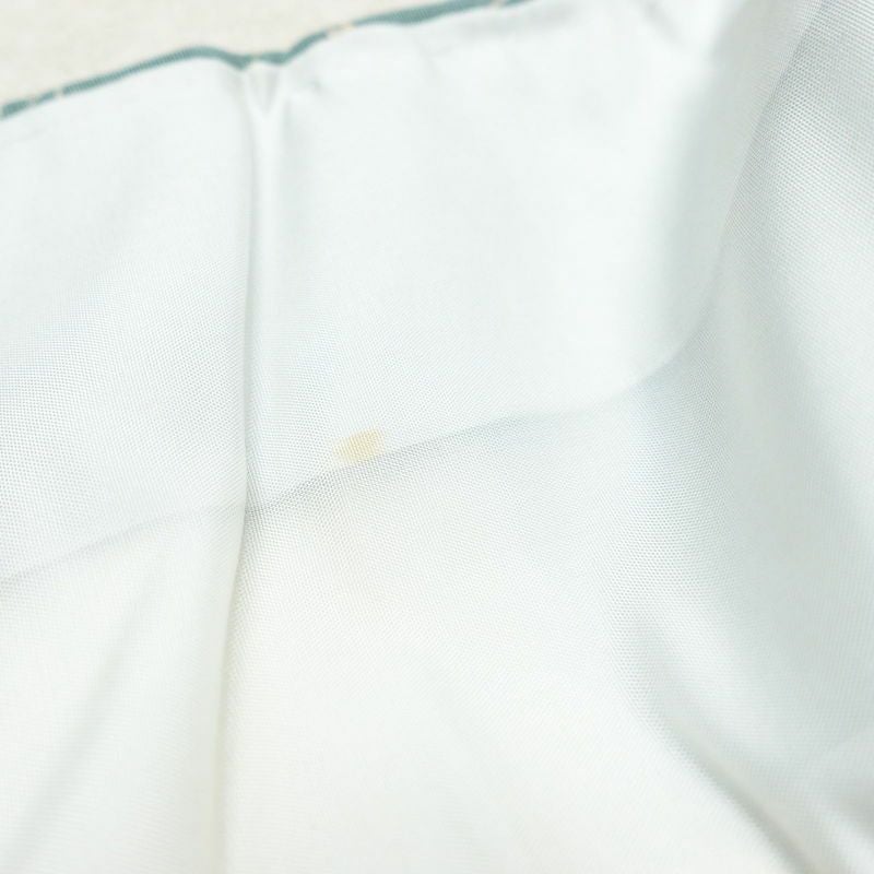 小紋 紬地 正絹 花柄 袷仕立て 身丈158cm 裄丈63.5cm 緑・うぐいす色_画像20