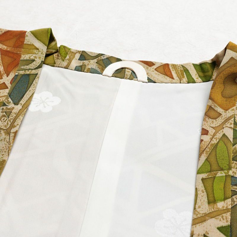 道行コート 良品 正絹 幾何学柄・抽象柄 袷仕立て 身丈84cm 裄丈66.5cm 多色使い_画像12