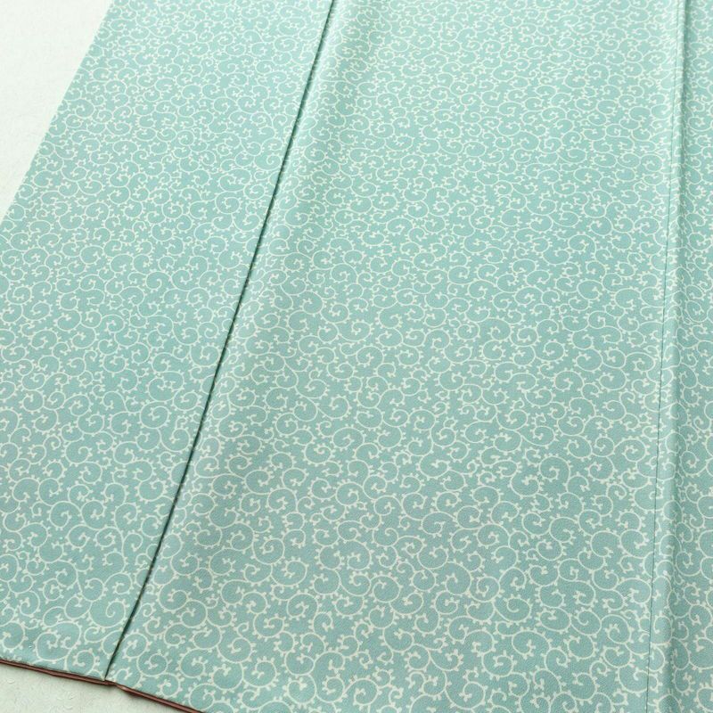 小紋 縮緬 総柄 正絹 木の葉・植物柄 袷仕立て 身丈158cm 裄丈64.5cm 緑・うぐいす色_画像4