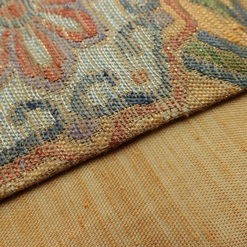 袋帯 六通柄 良品 夏用 フォーマル用 正絹 幾何学柄・抽象柄 金糸 帯 黄・黄土色_画像11