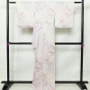 小紋 しつけ糸付き 総柄 正絹 花柄 袷仕立て 身丈167.5cm 裄丈67.5cm 着物 紫・藤色_画像2