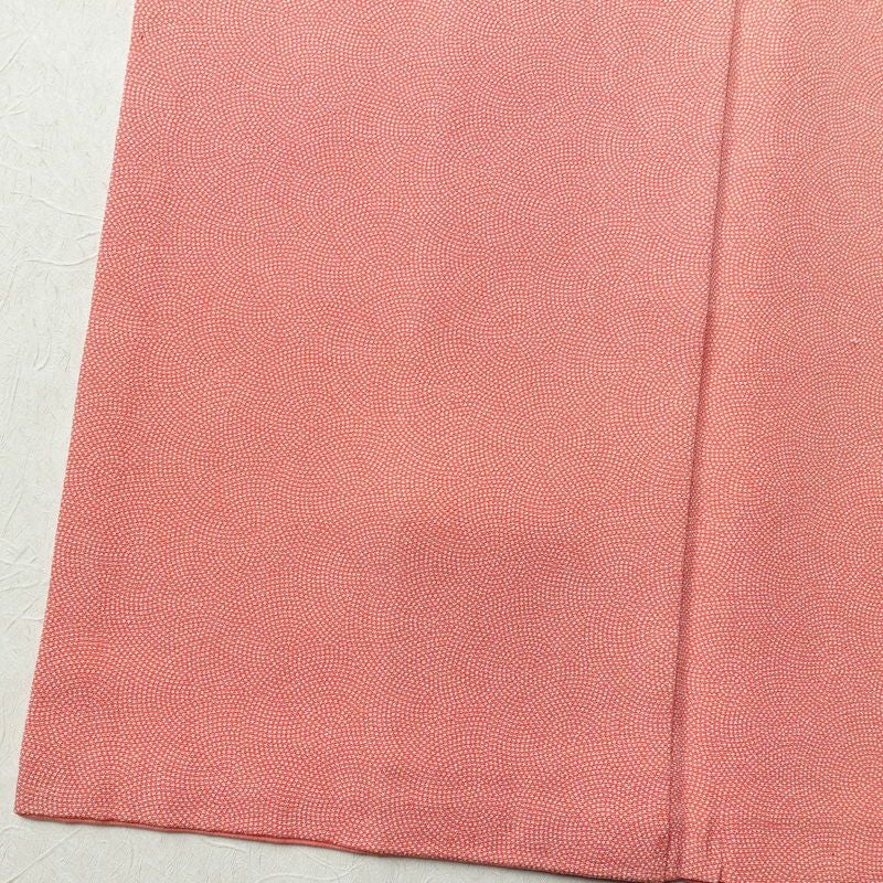 小紋 鮫小紋 縮緬 江戸小紋 正絹 古典柄 袷仕立て 身丈159.5cm 裄丈67cm 着物 ピンク_画像9