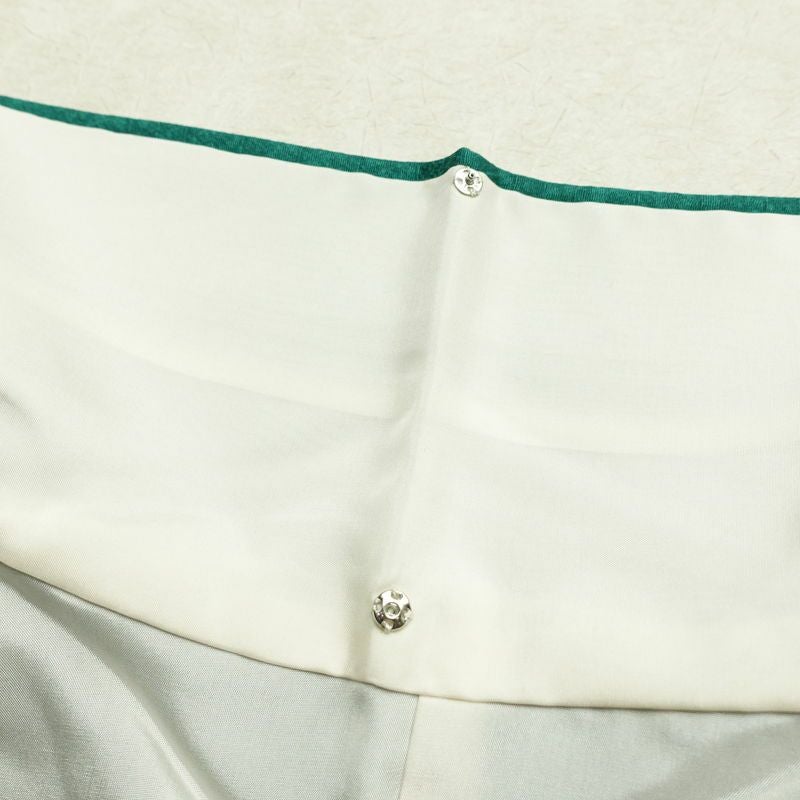 付け下げ 正絹 花柄 辻が花風 袷仕立て 身丈169.5cm 裄丈70.5cm 箔 フォーマル 着物 緑・うぐいす色_画像18