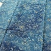 小紋 縮緬 総柄 正絹 花柄 袷仕立て 身丈156cm 裄丈67.5cm 着物 青・紺_画像5