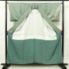 付け下げ 良品 正絹 花柄 袷仕立て 身丈156cm 裄丈65cm フォーマル 着物 緑・うぐいす色_画像3