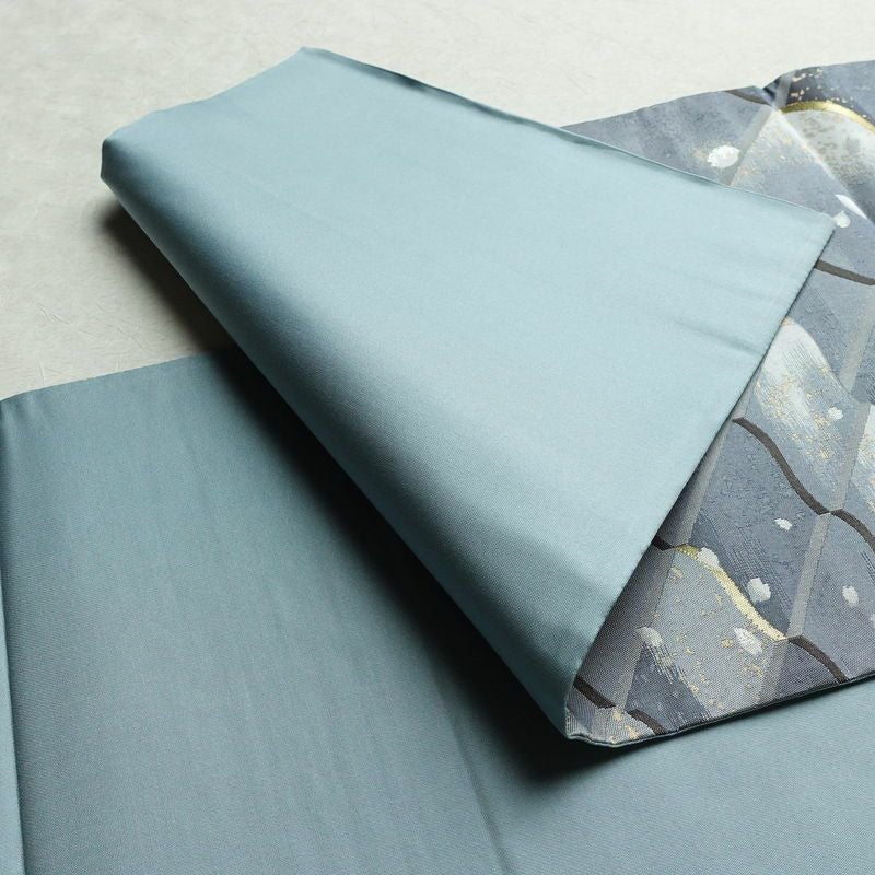 袋帯 六通柄 美品 フォーマル用 正絹 古典柄 金糸 銀糸 帯 桜 花びら 青・紺_画像9