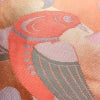 名古屋帯 太鼓柄 美品 正絹 人物・動物柄 名古屋仕立て 帯 鳥 橙_画像3