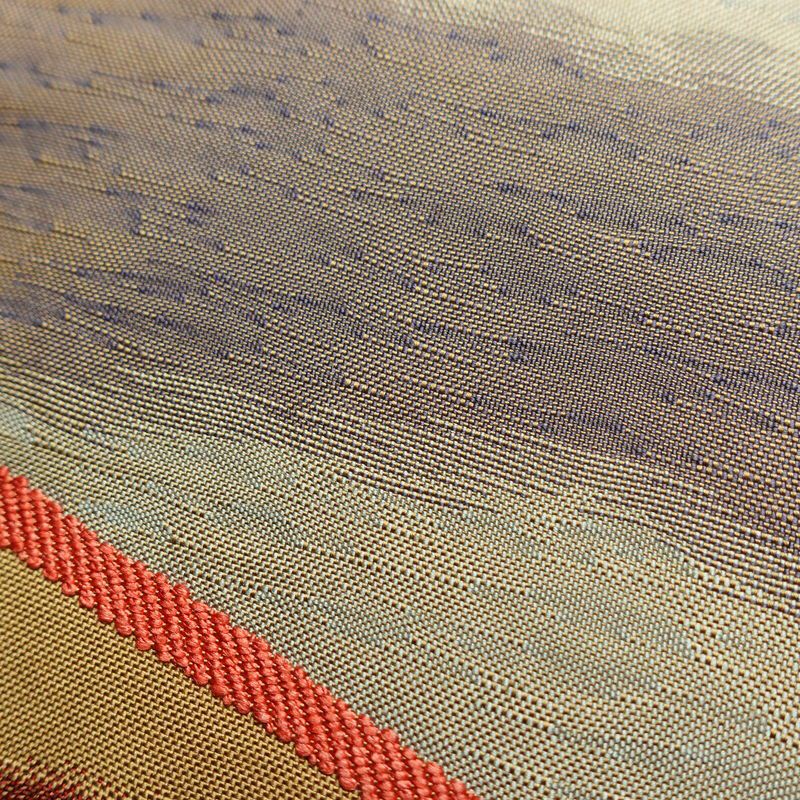 袋帯 太鼓柄 一般用 正絹 幾何学柄・抽象柄 帯 黄・黄土色_画像5