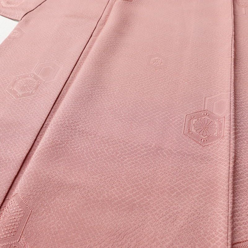 色無地 良品 しつけ糸付き 正絹 古典柄 袷仕立て 身丈167cm 裄丈66.5cm フォーマル 着物 ピンク_画像5