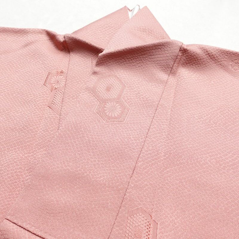 色無地 良品 しつけ糸付き 正絹 古典柄 袷仕立て 身丈167cm 裄丈66.5cm フォーマル 着物 ピンク_画像15