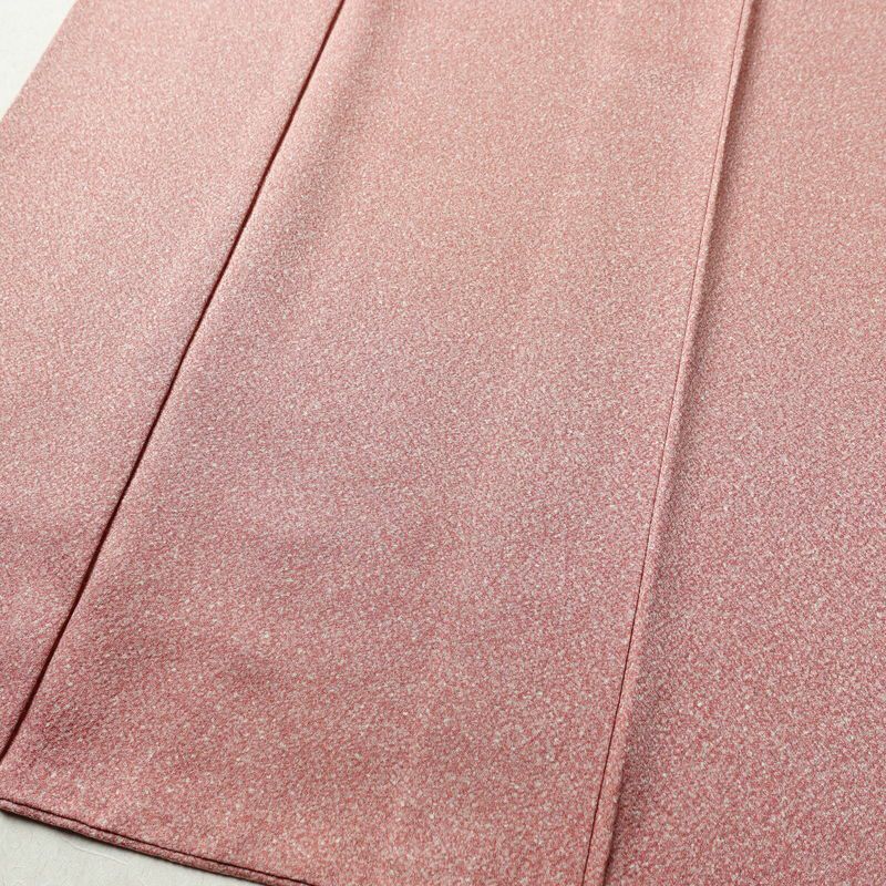 色無地 良品 縮緬 正絹 その他の柄 袷仕立て 身丈154.5cm 裄丈64.5cm 共八掛 ピンク_画像4