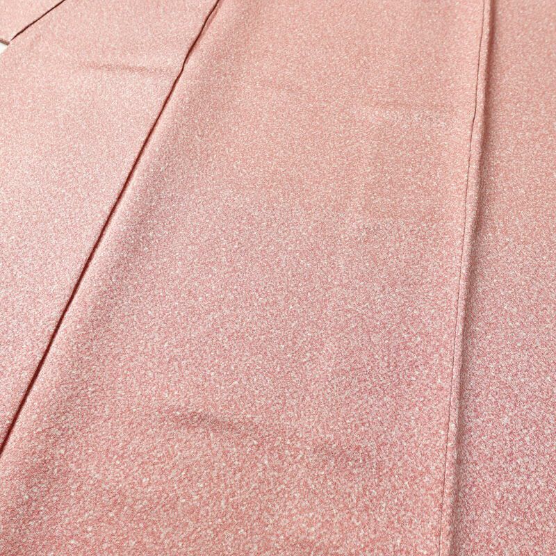 色無地 良品 縮緬 正絹 その他の柄 袷仕立て 身丈154.5cm 裄丈64.5cm 共八掛 ピンク_画像5