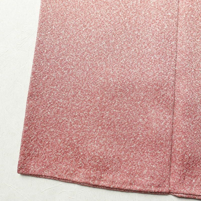 色無地 良品 縮緬 正絹 その他の柄 袷仕立て 身丈154.5cm 裄丈64.5cm 共八掛 ピンク_画像10