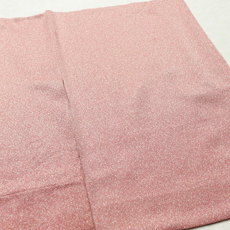 色無地 良品 縮緬 正絹 その他の柄 袷仕立て 身丈154.5cm 裄丈64.5cm 共八掛 ピンク_画像11