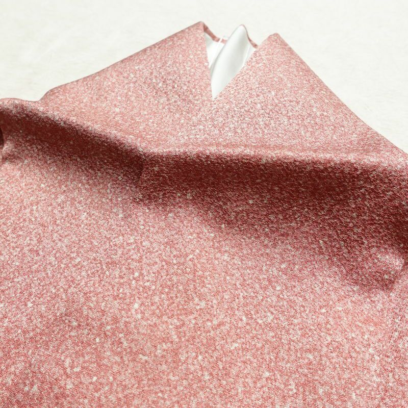 色無地 良品 縮緬 正絹 その他の柄 袷仕立て 身丈154.5cm 裄丈64.5cm 共八掛 ピンク_画像15