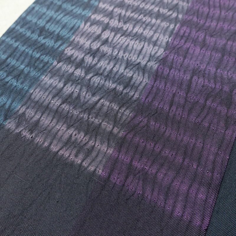 大島紬 証紙あり 絞り 正絹 縞柄・線柄 袷仕立て 身丈162cm 裄丈67cm 青・紺_画像8