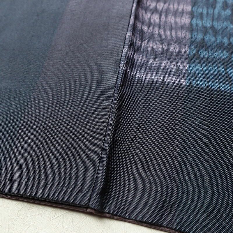 大島紬 証紙あり 絞り 正絹 縞柄・線柄 袷仕立て 身丈162cm 裄丈67cm 青・紺_画像9