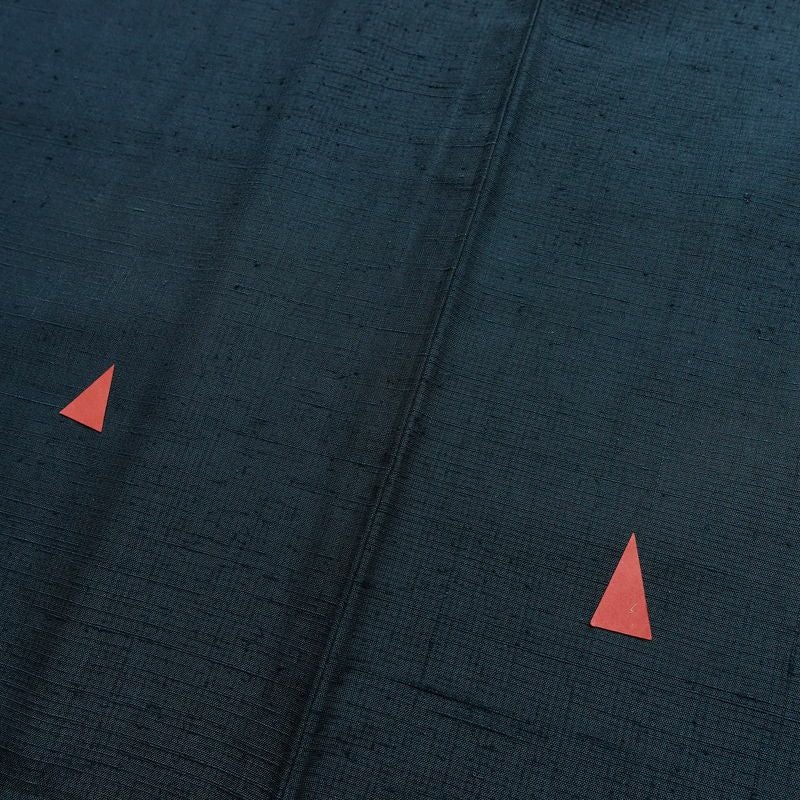 紬 しつけ糸付き 正絹 無地 袷仕立て 身丈157cm 裄丈63.5cm 青・紺_画像10