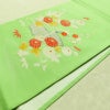 名古屋帯 太鼓柄 金駒刺繍 正絹 木の葉・植物柄 通し仕立て 箔 緑・うぐいす色_画像9