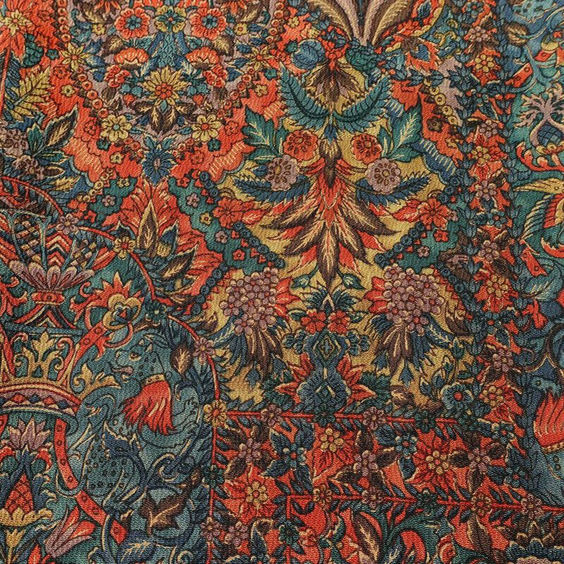 小紋 美品 しつけ糸付き 縮緬 総柄 正絹 幾何学柄・抽象柄 袷仕立て 身丈168cm 裄丈67cm 赤・朱_画像6