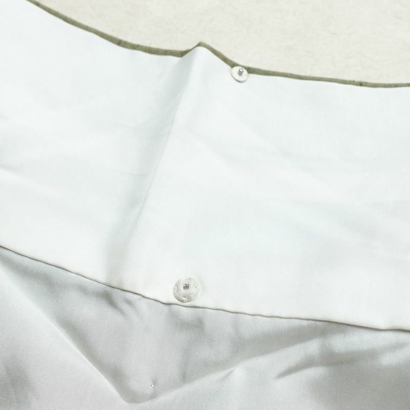 訪問着 良品 三猿 紬地 正絹 花柄 袷仕立て 身丈162.5cm 裄丈66cm 箔 一部しつけ糸付き 金彩 緑・うぐいす色_画像19