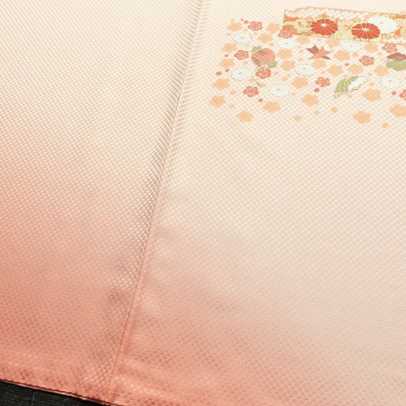 付け下げ 良品 正絹 古典柄 袷仕立て 身丈165.5cm 裄丈67.5cm 箔 フォーマル ピンク_画像12