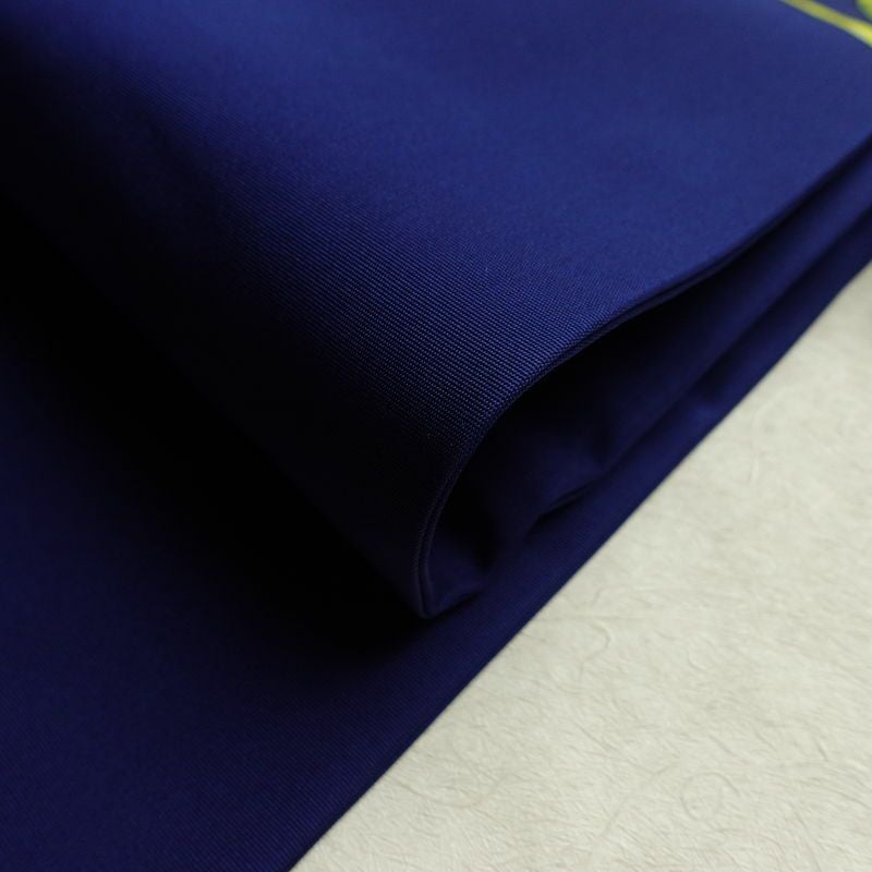 名古屋帯 太鼓柄 正絹 花柄 名古屋仕立て 青・紺_画像18