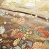 袋帯 六通柄 フォーマル用 正絹 古典柄 金糸 紅葉 菊 茶_画像3