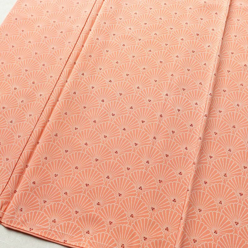 小紋 しつけ糸付き 縮緬 付下小紋 正絹 古典柄 袷仕立て 身丈157.5cm 裄丈64cm ピンク_画像4