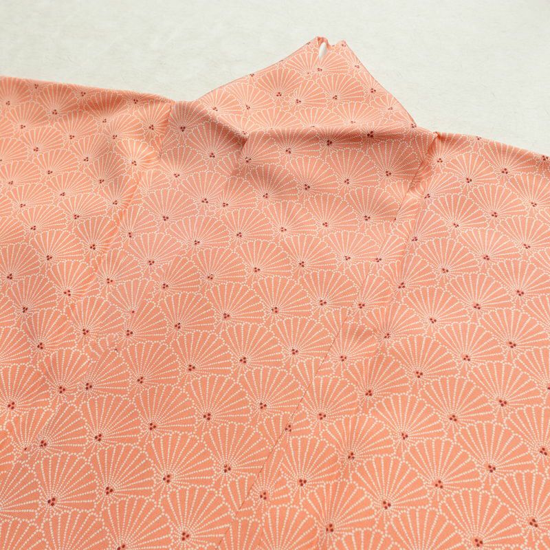 小紋 しつけ糸付き 縮緬 付下小紋 正絹 古典柄 袷仕立て 身丈157.5cm 裄丈64cm ピンク_画像15