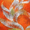 名古屋帯 六通柄 正絹 木の葉・植物柄 名古屋仕立て 橙_画像2