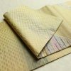 袋帯 六通柄 良品 飾り付き フォーマル用 正絹 流水・波柄 クリーム_画像10