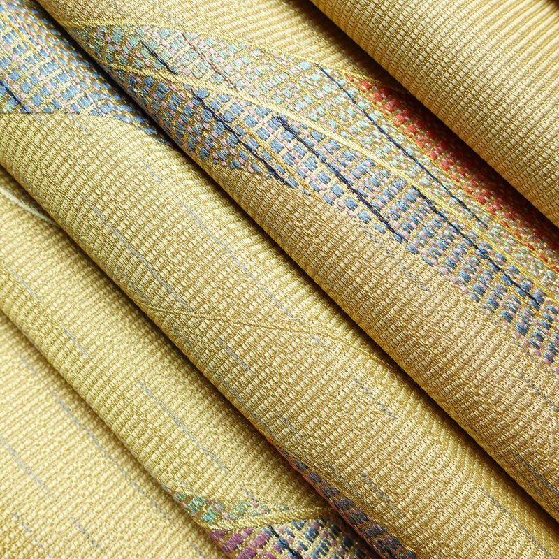 袋帯 六通柄 良品 飾り付き フォーマル用 正絹 流水・波柄 クリーム_画像21