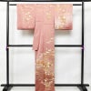 訪問着 正絹 古典柄 袷仕立て 身丈163.5cm 裄丈64.5cm 箔 金彩 ピンク_画像2