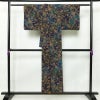 小紋 総柄 正絹 花柄 袷仕立て 身丈149cm 裄丈64cm 青・紺_画像2
