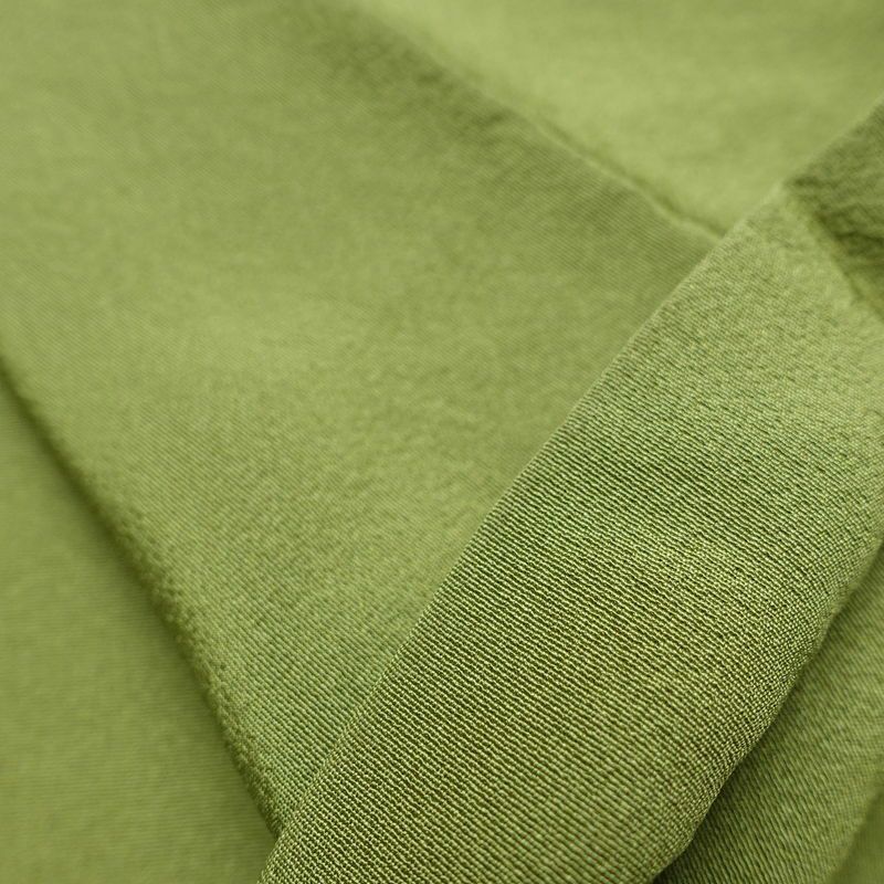 色無地 縮緬 一つ紋付き 正絹 無地 袷仕立て 身丈159cm 裄丈65.5cm 緑・うぐいす色_画像14